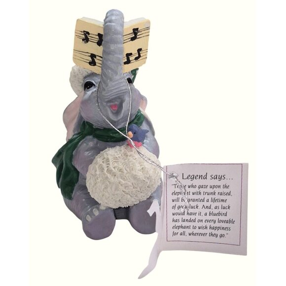 Lenora Elephant Figurine Santa Hat Music Luckyphants #1052 - Picture 2 of 7